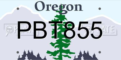 PBT855 Oregon License Plate