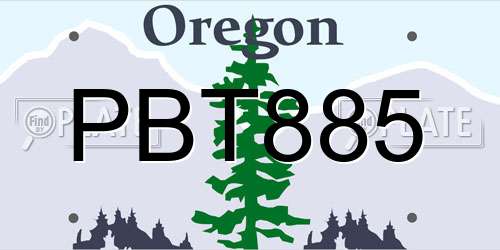 PBT885 Oregon License Plate