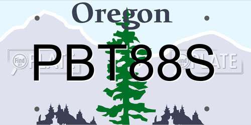 PBT88S Oregon License Plate