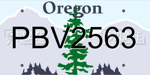 PBV2563 Oregon License Plate