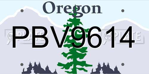 PBV9614 Oregon License Plate