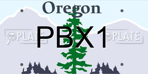 PBX1 Oregon License Plate