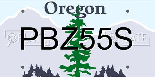 PBZ55S Oregon License Plate