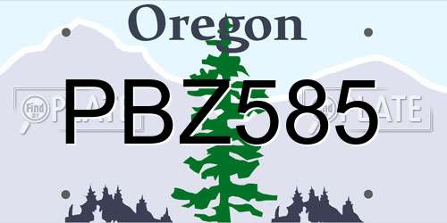 PBZ585 Oregon License Plate