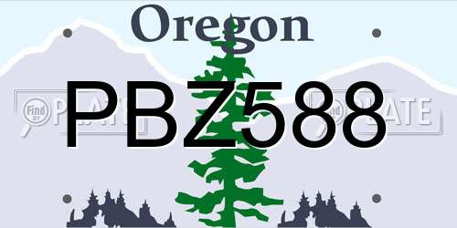 PBZ588 Oregon License Plate