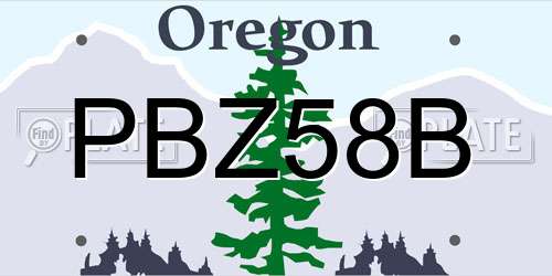 PBZ58B Oregon License Plate