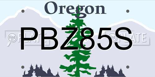 PBZ85S Oregon License Plate