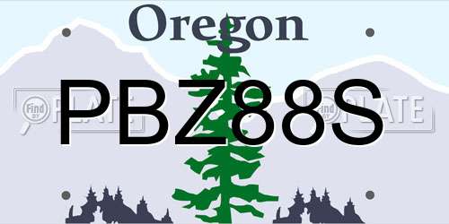 PBZ88S Oregon License Plate