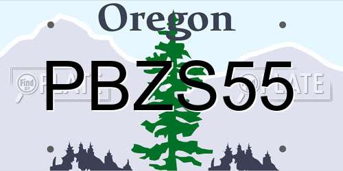 PBZS55 Oregon License Plate