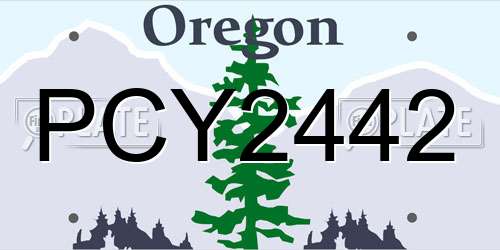 PCY2442 Oregon License Plate