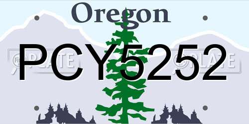 PCY5252 Oregon License Plate