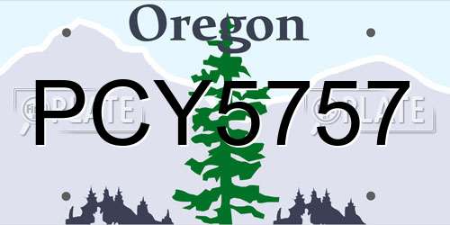 PCY5757 Oregon License Plate
