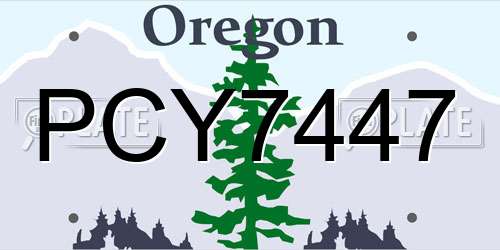 PCY7447 Oregon License Plate