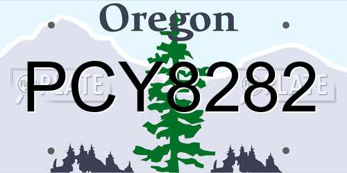 PCY8282 Oregon License Plate