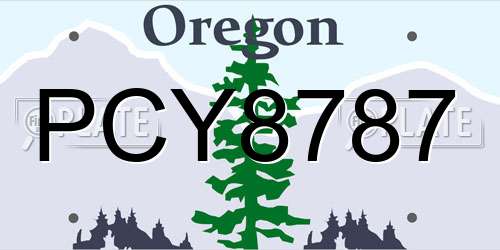 PCY8787 Oregon License Plate