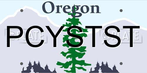 PCYSTST Oregon License Plate