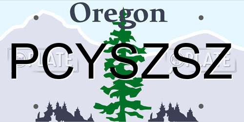 PCYSZSZ Oregon License Plate