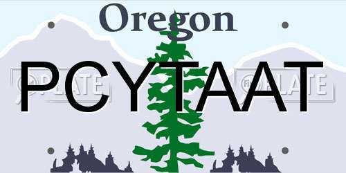 PCYTAAT Oregon License Plate