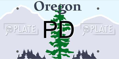PD Oregon License Plate
