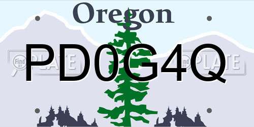 PD0G4Q Oregon License Plate