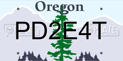 PD2E4T Oregon License Plate