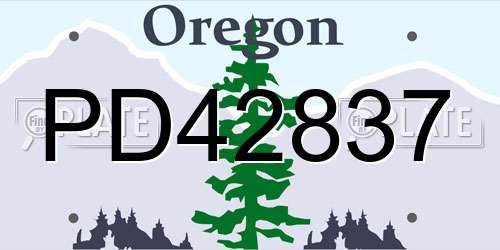 PD42837 Oregon License Plate