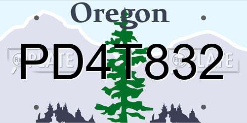 PD4T832 Oregon License Plate