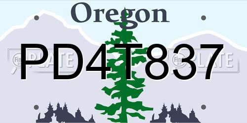 PD4T837 Oregon License Plate