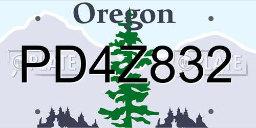 PD4Z832 Oregon License Plate