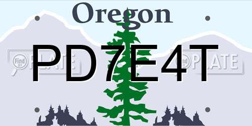 PD7E4T Oregon License Plate