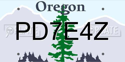 PD7E4Z Oregon License Plate