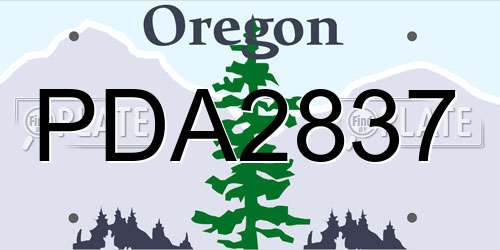 PDA2837 Oregon License Plate