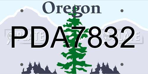 PDA7832 Oregon License Plate