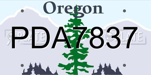 PDA7837 Oregon License Plate