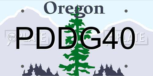 PDDG40 Oregon License Plate