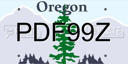 PDF99Z Oregon License Plate