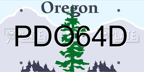 PDO64D Oregon License Plate