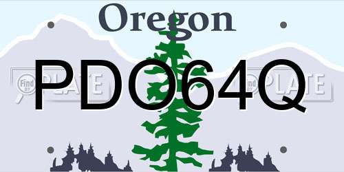 PDO64Q Oregon License Plate