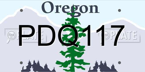PDQ117 Oregon License Plate
