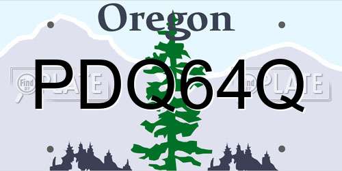 PDQ64Q Oregon License Plate