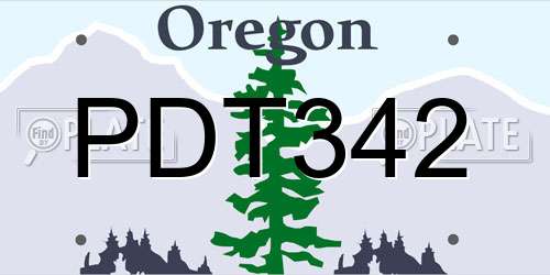 PDT342 Oregon License Plate