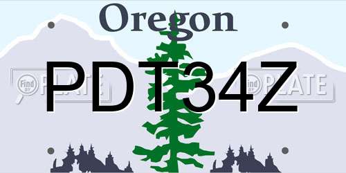 PDT34Z Oregon License Plate