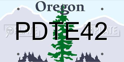 PDTE42 Oregon License Plate