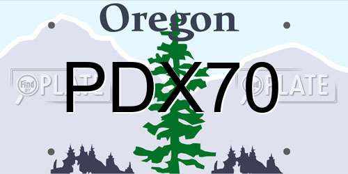 PDX70 Oregon License Plate
