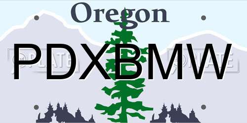 PDXBMW Oregon License Plate