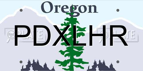 PDXLHR Oregon License Plate