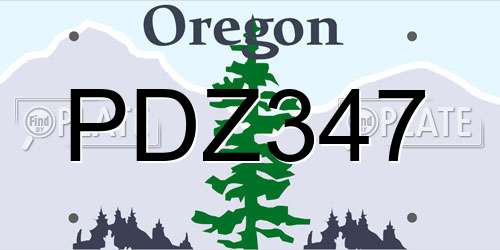 PDZ347 Oregon License Plate