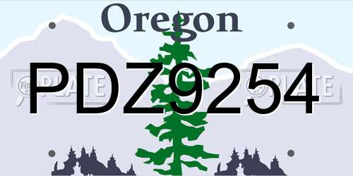 PDZ9254 Oregon License Plate