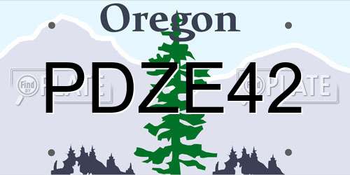 PDZE42 Oregon License Plate