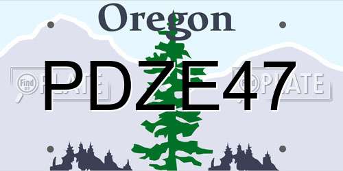 PDZE47 Oregon License Plate